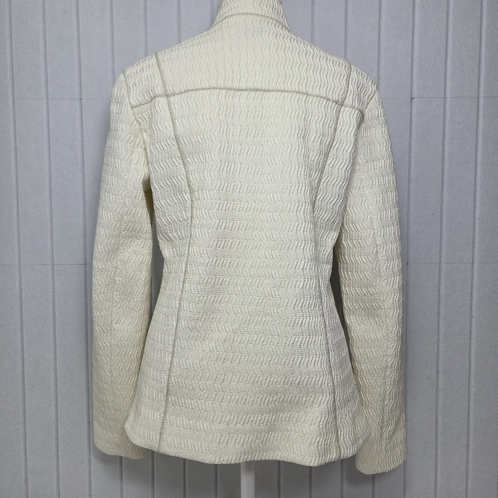 PENDLETON Vintage ZIP Up Front Cream Textured LINED‎ JACKET Size S